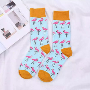 The famous “lucky Sock” flamingos yellow